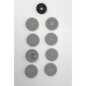 Emeril Lagasse Pasta Maker Shaping Discs 8 Piece Set with Ring Gray P1-P8